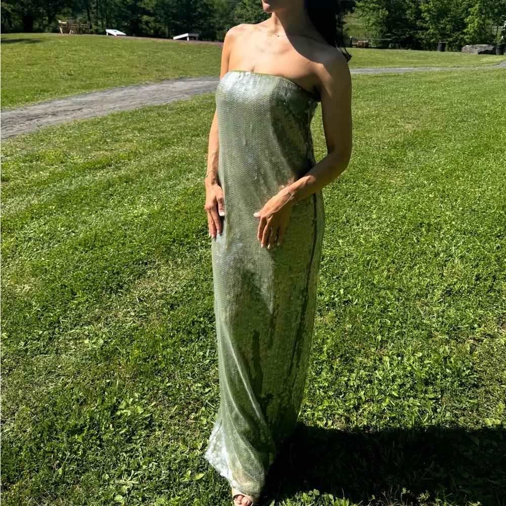 Staud Casey Dress in Garden Moss - HEMMED